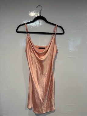 Silky Peach Nasty Gal Slip Dress
